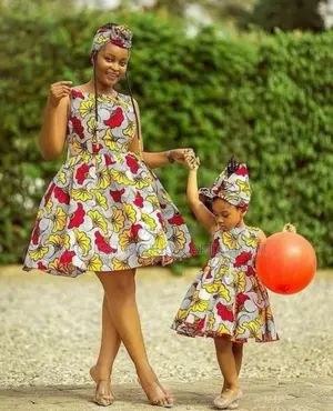 African Print Dress, Matching Outfit for Mother and Daughter