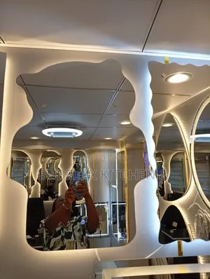Luxury Wavy Led Backlit Bathroom Makeup Mirror Wall Decor