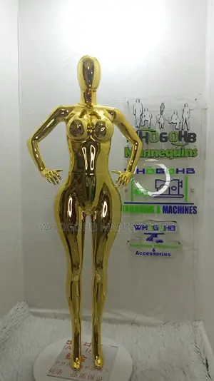 Chrome Gold Female Mannequin Size 12/14 Arms Akimbo