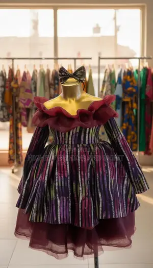 Ankara Kids Dress With Tulle - Style 763