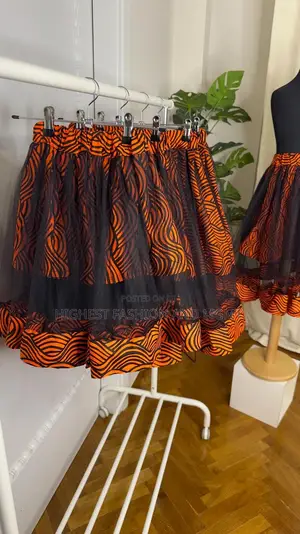 Malika Girls' Ankara Fabric Skirt