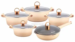 Vmigo 10pcs High-Quality Nonstick Granite Cookware Set