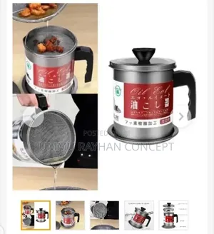 Stainless Steel Cooking Oil Residue Filter Pot With Removable Sieve