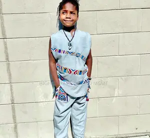 Babymwana Youth (Xl) Linen and Ndebele Fabric 2 Piece