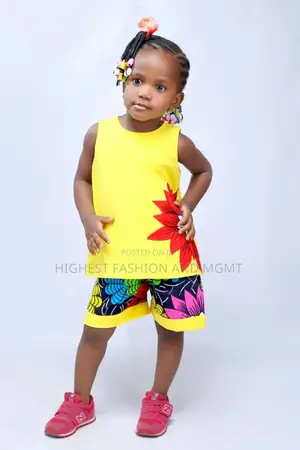 Ankara Top and Short for Girls