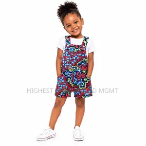 African Print Kids Jumpsuit Shorts