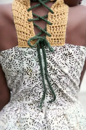 Girls' Ankara Sundress With Crochet Bodice