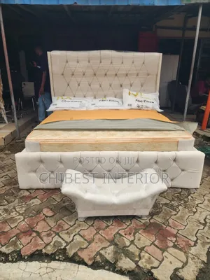 6by6 Upholstery Padded Bed Frame With Footrest