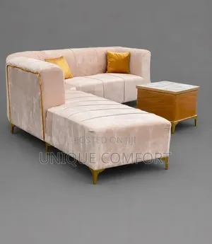 Brand New Luxury Curved Section Sofa, Throw Pillows and Table