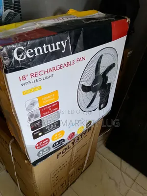 Century 18" Rechargeable Wall Fan-Black