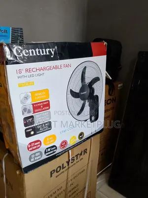 Century 18 Inch Rechargeable Wall Fan-Black