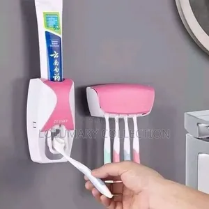 Automatic Toothpaste Dispenser With Toothbrush Holder