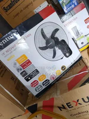 Brand New FRCB-45 Rechargeable Wall Fan-Black (18")