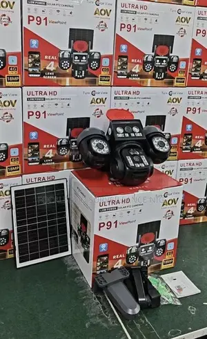 Ultra Hd Solar PTZ Camera P91 V380 4 Lense