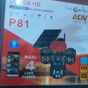 4lense 4camera Double Panel Solar CCTV