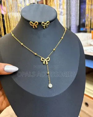 Minimalist Gold Y-Necklace Matching Earring Sets
