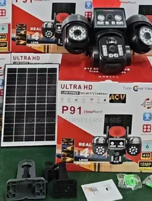 Ultra Hd Solar PTZ Camera P91 V380 4 Lense