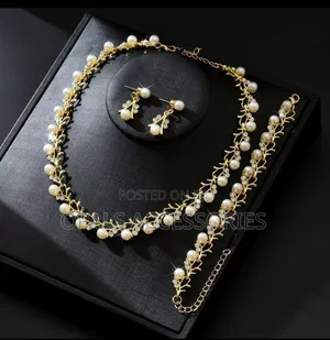 Elegant Faux Pearl Crystal Vine Jewelry 3-Piece Set
