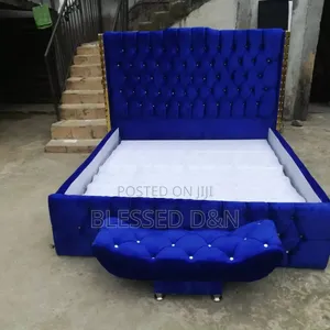 Strong Luxury Blue Affordable Bed Frame