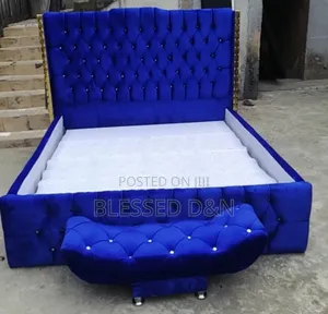 Strong Luxury Blue Affordable Bed Frame