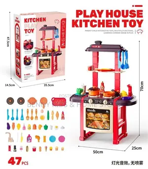 Children's Play House Kitchen Toy Set – 47 Pieces Play Kitchen