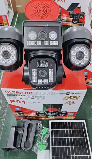 Four Lens, Four Views CCTV Solar Powered Camera