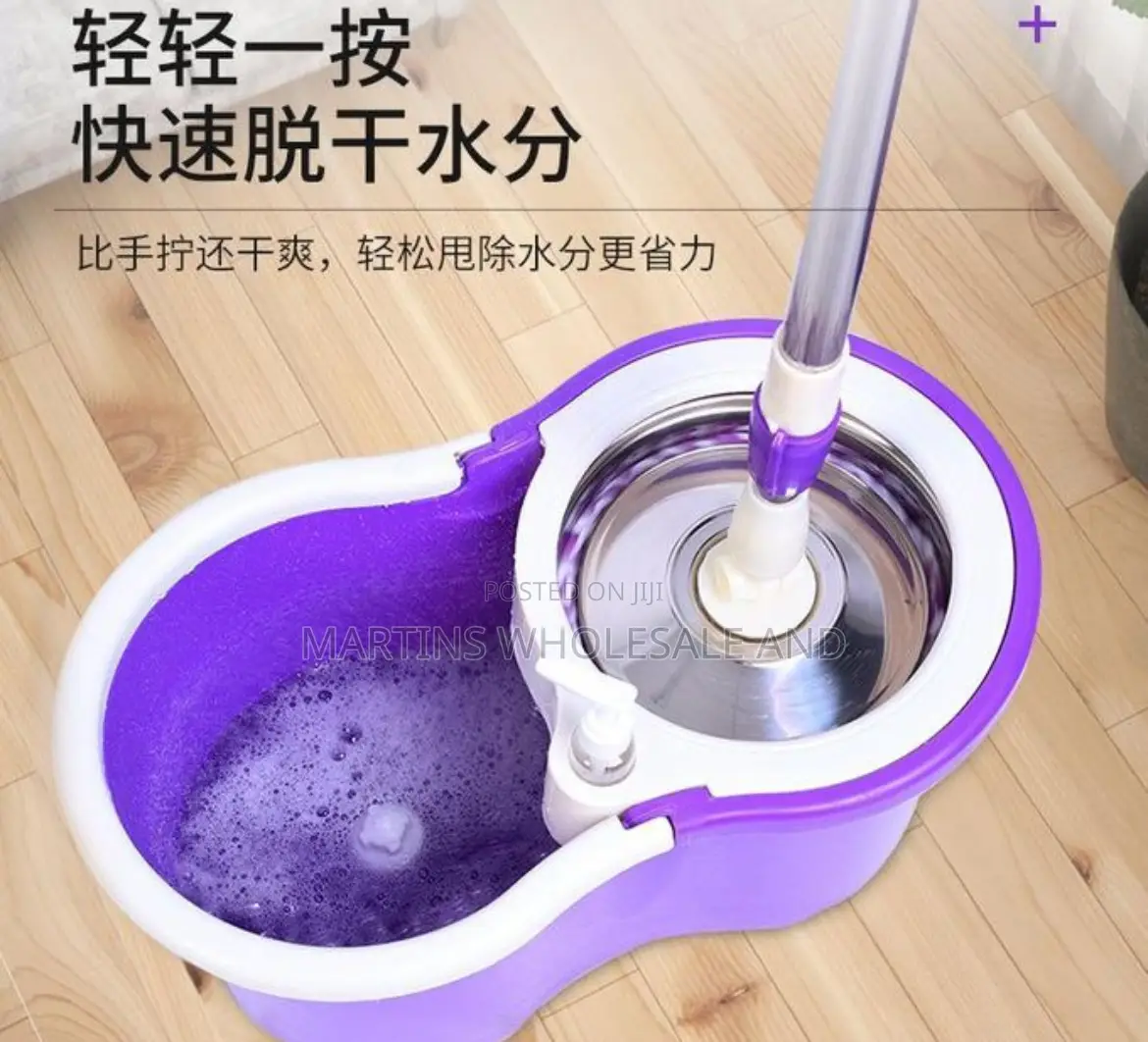 360-Degree Spin Mop and Bucket Set Features a Stainless Steel Wringer