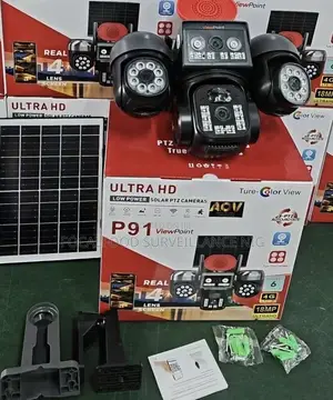 Ultra Hd Solar PTZ Camera P91 V380 4 Lense