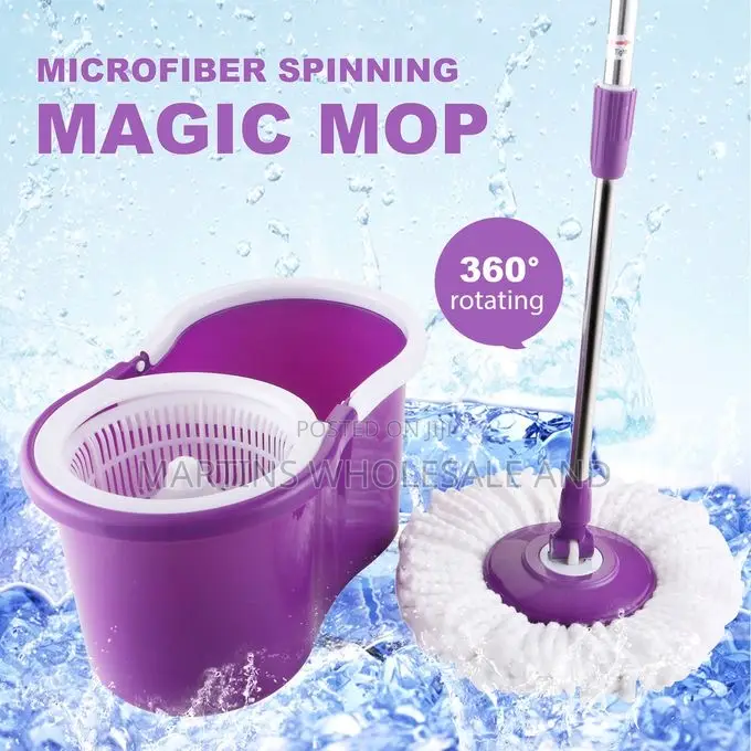 360-Degree Spin Mop and Bucket Set Features a Stainless Steel Wringer