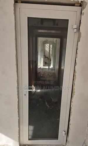 White Aluminium Single Panel Hinge Door | Strong Elegant