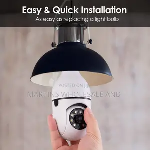 Wi-Fi Light Bulb Security Camera Featuring 360-Degree Rotation and Pan
