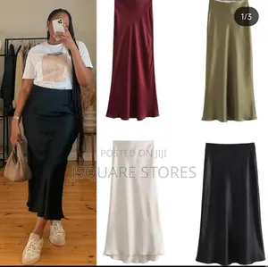 Luxury Long Silk Material Skirt, Available in Sizes and Colours