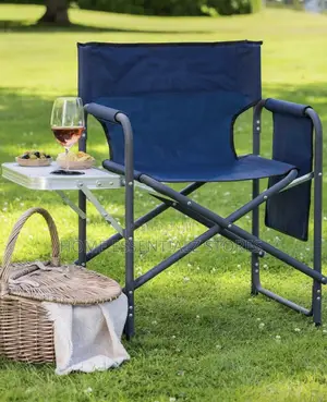 Foldable Camping Chair With Side Table M - Outdoor Picnic Camp Chair
