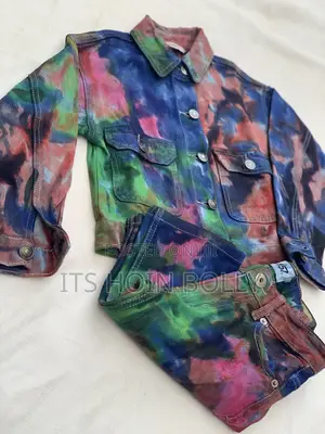 Hand Made Adire on Jean Jacket and Jean Trouser and Short