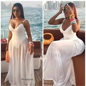 Luxury Beach Wear Is Available in Black, Off-White, and Blue.