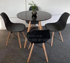 Mini Eames Style 5-Piece Dining Set (Black)
