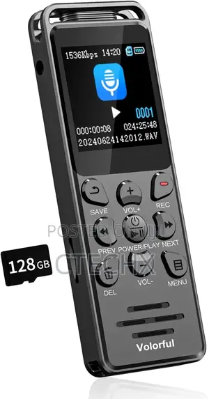 144gb Digital Voice Audio Recorder With Voice Activated, 70h , Usb C