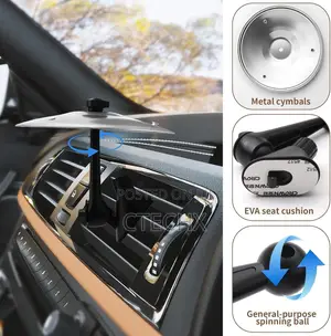 Car Drum Air Vent Car Crash Cymbal 360° Rotating Mini Drum Cymbal