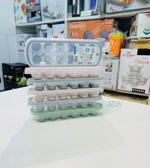 An Ice Cube Tray With Lid and Silicone Bottom