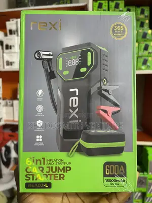 Rexi 6in1 Car Jump Starter 600a 15000mah With Air Compressor