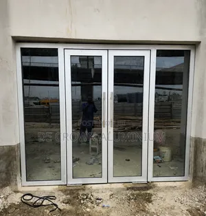 White Aluminium Double Swing Door | Modern Durable