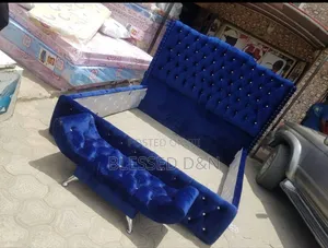 Super Luxury 6/6 Navy Blue Upholstery Bed
