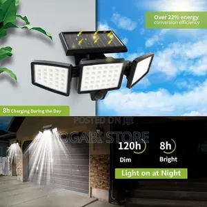 Solar Motion Sensor Wall Light (3 Heads)