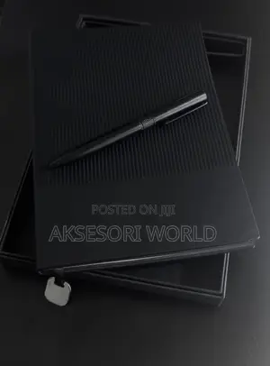 A5 Notebook Pen Corporate Gift Set Notebook With Metal Ribbon