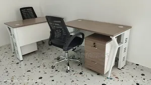 Office Table With Metal Legs and Victory Swivel Office Chair