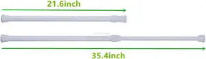 2pcs Spring Loaded Curtain Rod Extendable Tension Curtain Pole 55-90cm