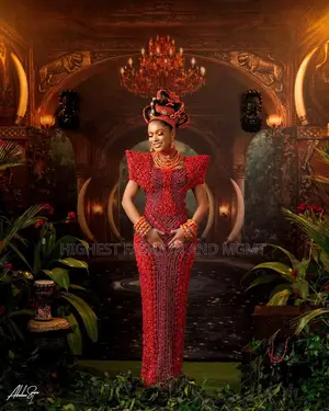 Premium Benin Traditional Okuku Crown Wedding Dress