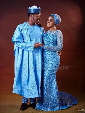 Luxury Sky Blue Beaded Gown