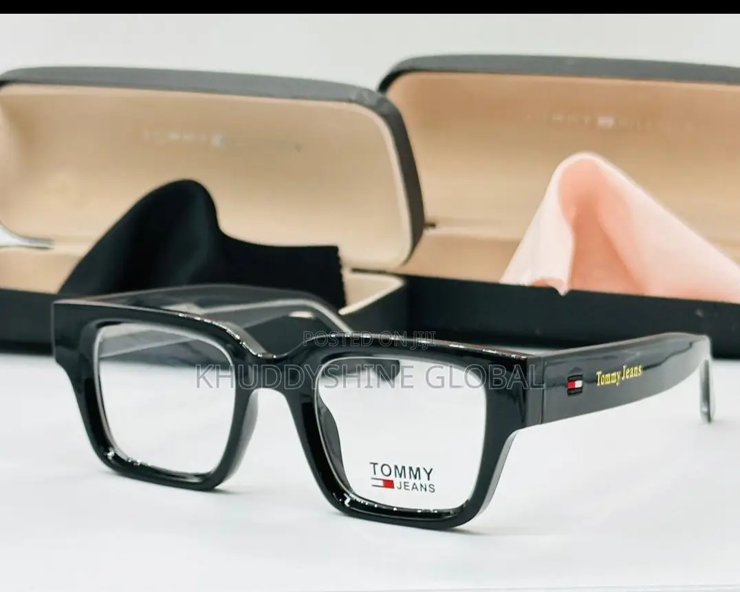 Tommy Hilfiger Glasses Featuring a Thick Black Rectangular Frame