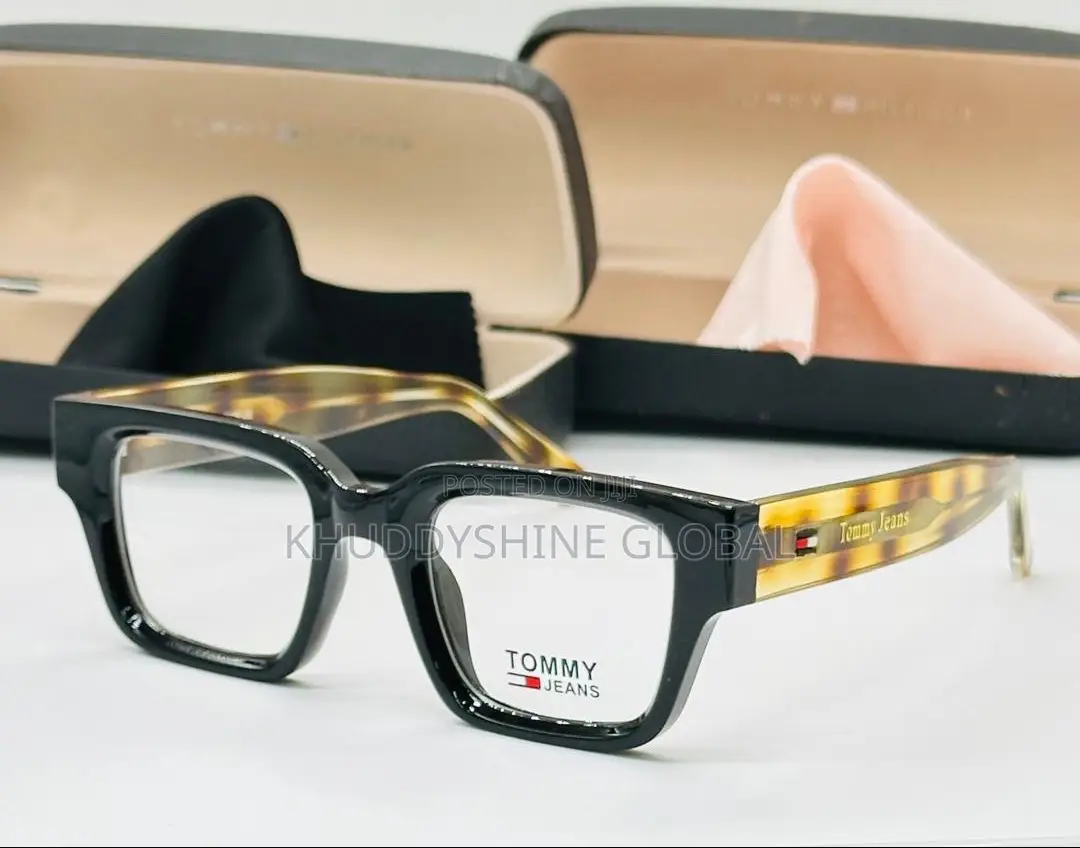 Tommy Hilfiger Glasses Featuring a Thick Black Rectangular Frame